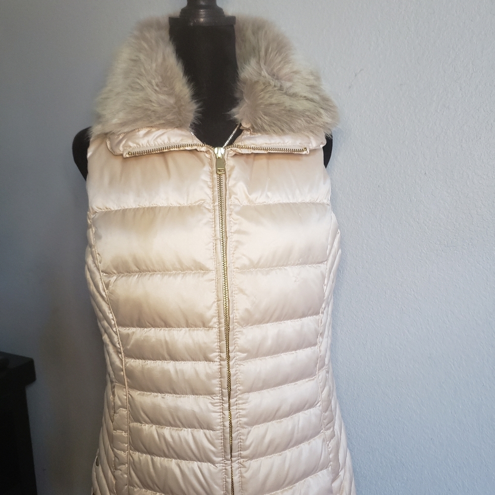 Talbots Fur & Satin Vest Size S
